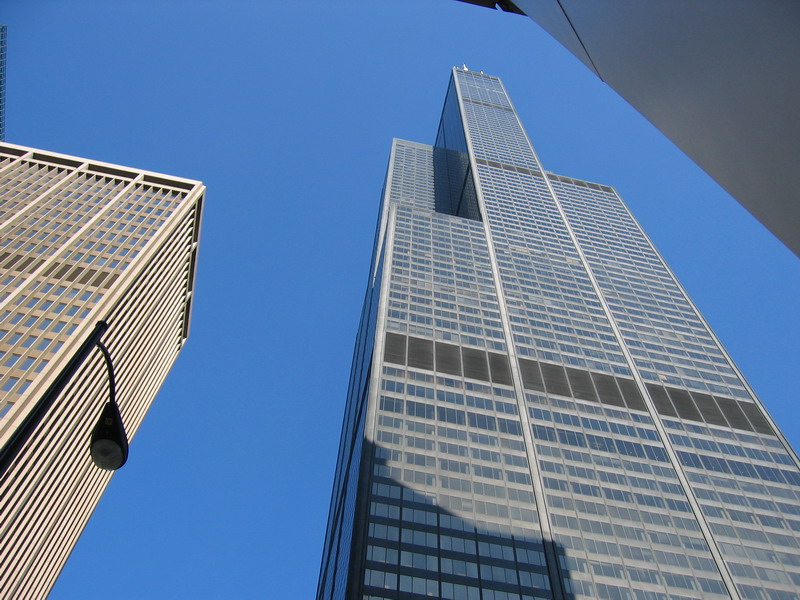Looking up at the Sears Tower.